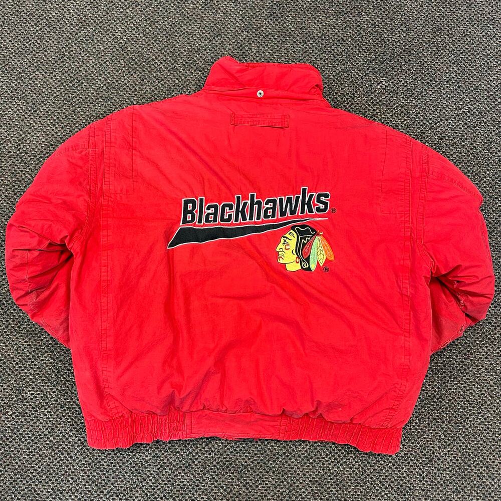 90s Vintage NHL Chicago BlackHawks Hockey Jacket Size Large